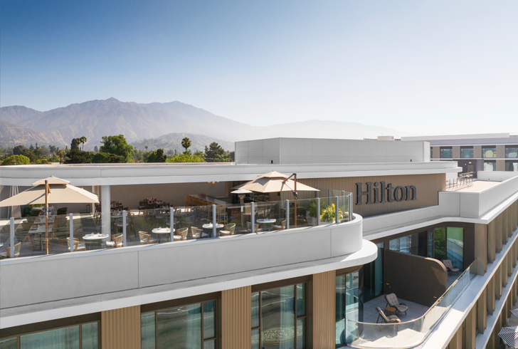 hilton arcadia rooftop view overlooking mountains